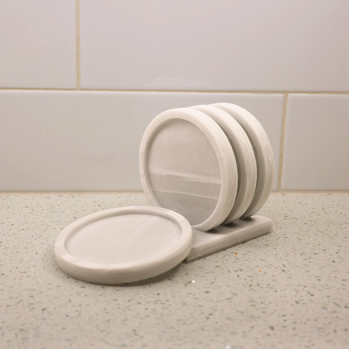 Customizable Corian Coaster Set - Table Protectors, Unique Gift Idea