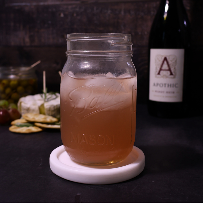 White Customizable Corian Coaster Set - Table Protectors, Gift Idea