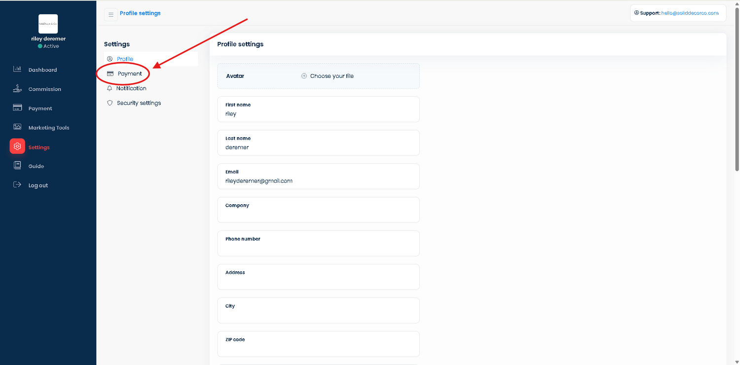 Then Click On Payment