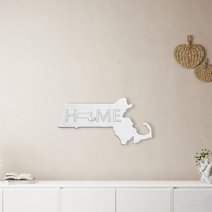 Corian Massachusetts Wall Decor - Custom Home State Cutout, Decor For Minimalist