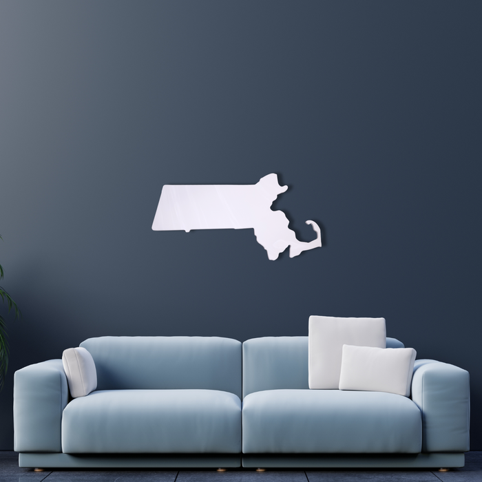 Corian Massachusetts Wall Decor - Custom Home State Cutout, Decor For Minimalist
