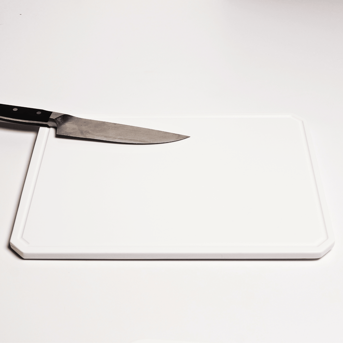 Solid Surface Cutting Board - Chamfered - White - SolidDecor & Co.